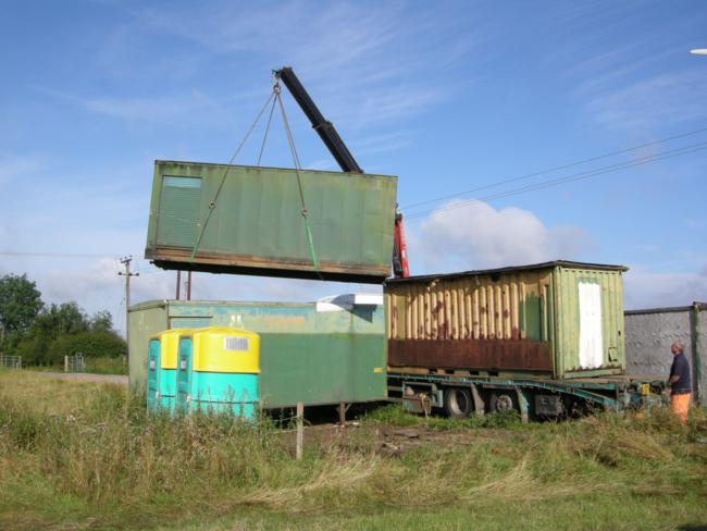 End of an era, the old containers go to scrap